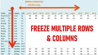 How to Freeze Multiple  Rows and Columns in Excel