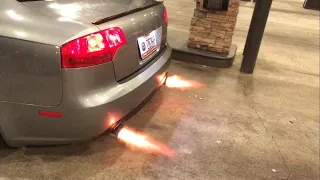 Audi A4 B7 2.0t 2step flames pops and bang