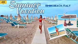 RIMINI BEACH, ITALY - (4K HD) BEACH WALK - SUMMER VACATION 2022