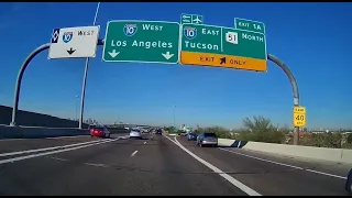 Loop 202 to I-10 Westbound Thru the Deck Park Tunnel