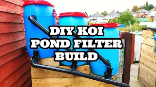 **DIY 3 BARREL POND FILTER BUILD + UPDATE ON THE SICK KOI FRY**