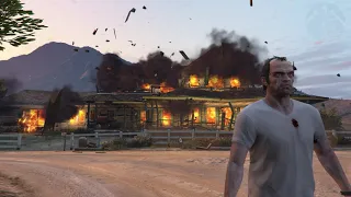 GTA V- Trevor begins a heavy assault  in O'Neil's meth lab Crystal Maze