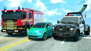 Fire Truck Frank Helps Taxi | The fire engine and the police caught the culprit | Wheel City Heroes