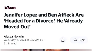 Ben and Jen are done. Ben moved out. Divorce is underway. #benaffleck #jenniferlopez