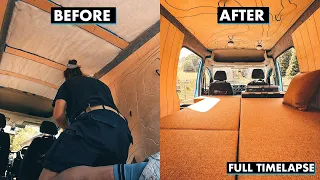 VW Caddy Maxi Camper Conversion Start To Finish | Van Build | Timelapse