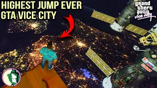 Jumping From Highest Tower Ever in GTA Vice City Secret Place Maximum Height | Gamingxpro