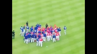 Texas Rangers and Toronto Blue Jays Fight