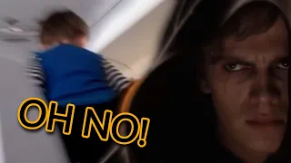 Anakin spots a youngling on a plane...