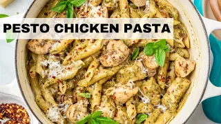 Creamy Chicken Pesto Pasta ready in 15 minutes! (Pesto Pasta Recipe)
