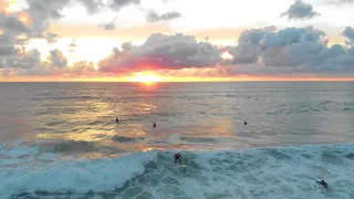 Perranporth Beach at Sunset 4K Drone