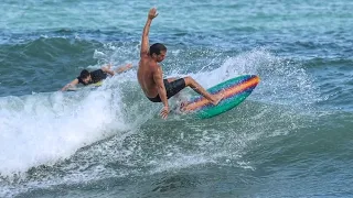 Ryan Burch 5'3 squitfish twinfin. Sunday summer surf session.