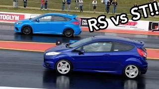 Fiesta ST vs Focus RS DRAG RACE!! | FORD FEST 2016