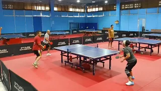 table tenis/tenis meja/pingpong PTMSI Denpasar. latihan ganda para pemula😁😁 santai asal sehat