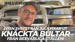 Fixar avbrutna bultar ur topplock, delar drivaxel, byter drivaxeldamask, vagnparksuppdatering.