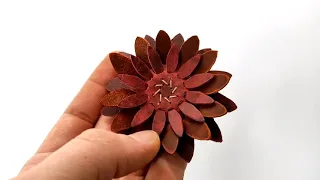 How to make leather flower pattern ,leather motif, flower making, key chains, brooch gifts etc.