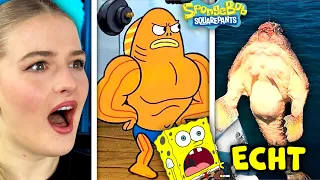 8 Spongebob Schwammkopf Charaktere im echten Leben! -LiDiRo reagiert #braintime #spongebob
