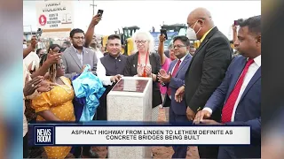 ASPHALT HIGHWAY FROM LINDEN TO LETHEM DEFINITE AS CONCRETE BRIDGES BEING BUILT 1