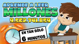 LECTURA DE NÚMEROS DE 7, 8, 9, 10, 11 Y 12 CIFRAS, cómo aprender a leer millones en una sola clase