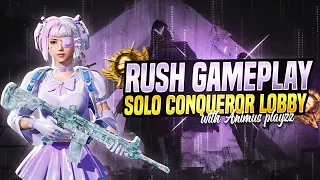 Conqueror lobby Bgmi rush gameplay with Animus Playzz