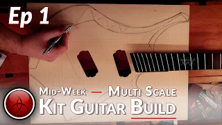 Ep 1 - Shred - Design & Cut a new shape - How to Build a UNIQUE Multi-Scale Kit Guitar