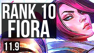 FIORA vs RENEKTON (TOP) | 9/0/4, Legendary, 300+ games, Rank 10 Fiora | NA Challenger | v11.9