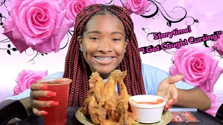 Fried Chicken Wing Mukbang with Sweet and Sour Sauce + Storytime "My Mom Caught Me Cursing!"