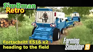 Fortschritt E516 x2 heading to the field - FS19, LS19 Farming Simulator 19