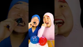 ASMR MUKBANG | RED FOOD VS BLUE FOOD ( Giant Kyoho Jelly, Slaps Cachetada Mexican Candy) #Shorts