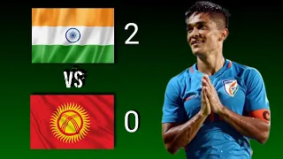 India🇮🇳 Vs Kyrgyzstan🇰🇬 2-0 Goal Full-time | Sunil Chhetri One Step Penalty Kick Goal.