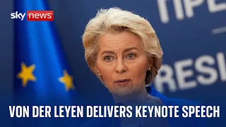 Ursula von der Leyen delivers major speech on migrant smuggling