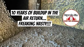 10 Years of Buildup in Air Return - Freaking Nasty #asmr #oddlysatisfying #maintenance #cleaning