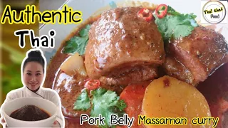 Homemade Authentic Thai Pork Belly Massaman | มัสมั่นหมูสามชั้น | Thai chef Food