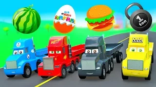 New Cars Story Super Strong Truck Cup, Mack Truck Color Haulers w/ Fruits & Surpize Eggs