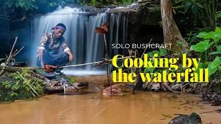 Solo Hiking: Bushcraft, cooking, quail egg sandwich, Waterwheel Grill chicken with Ginger dessert