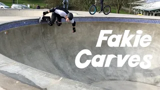 Learn To Carve Turns In A Pool Style Bowl Backside and Frontside, Fakie on a Skateboard