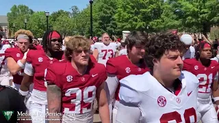 Alabama arrives at Bryant-Denny for Kalen DeBoer's first A-Day game