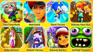 Talking Tom Time Rush, Metroland, Sonic Dash, Baby Unicorn, Subway Surfers, Subway Hero Run...