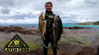 Spearfishing for musselcracker and spotted grunter - catch cook - Glen Gariff, South Africa