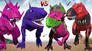 Aquaman Dracodentitan & Sharkzilla Vs T-REX & Ultimasaurus Jurassic World Evolution Dinosaurs Fight