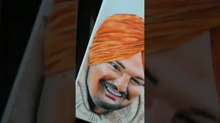 Drawing SIDHU MOOSE WALA with coloured pencils 🌟 #shorts #sidhumoosewala #sidhumoosewaladrawing