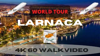 LARNACA Cyprus 🇨🇾 Winter Walking Tour 4K 60fps UHD