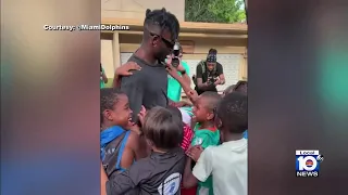 Miami Dolphins superstar Tyreek Hill surprises young fan dubbed 'Mini Cheetah'