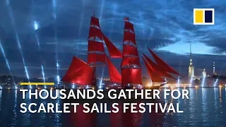 Thousands gather for Scarlet Sails Festival in St. Petersburg, Russia