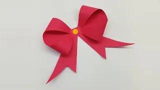 How to Make a Paper Bow Ribbon | Origami Bow Ribbons Making | Christmas Decorations Ideas