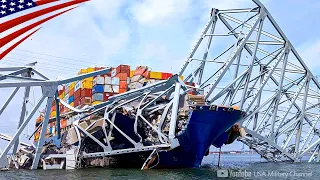 56-Day Timeline for Container Ship Moved from Key Bridge Collapse Site