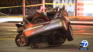 Street racing crash in Canoga Park leaves 1 dead; hit-and-run driver sought