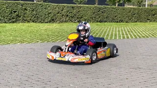 4 year old boy training with Crg puffo kart