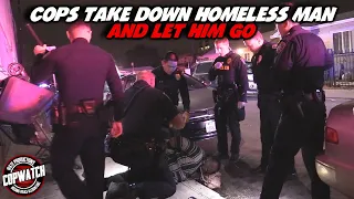 Cops Take Down Homeless Man Who Allegedly Displayed a Knife | Copwatch