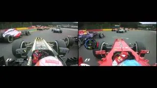 Alonso and Grosjean - Spa 2013 Dual Onboard Replay