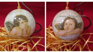 Christmas ball ornaments. Reverse decoupage tutorial.